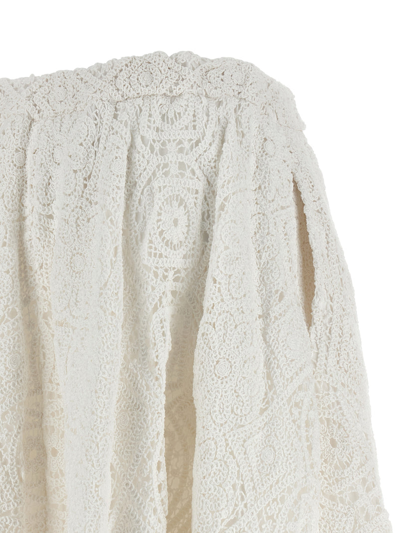 Jupe midi Comme des Garçons en coton blanc