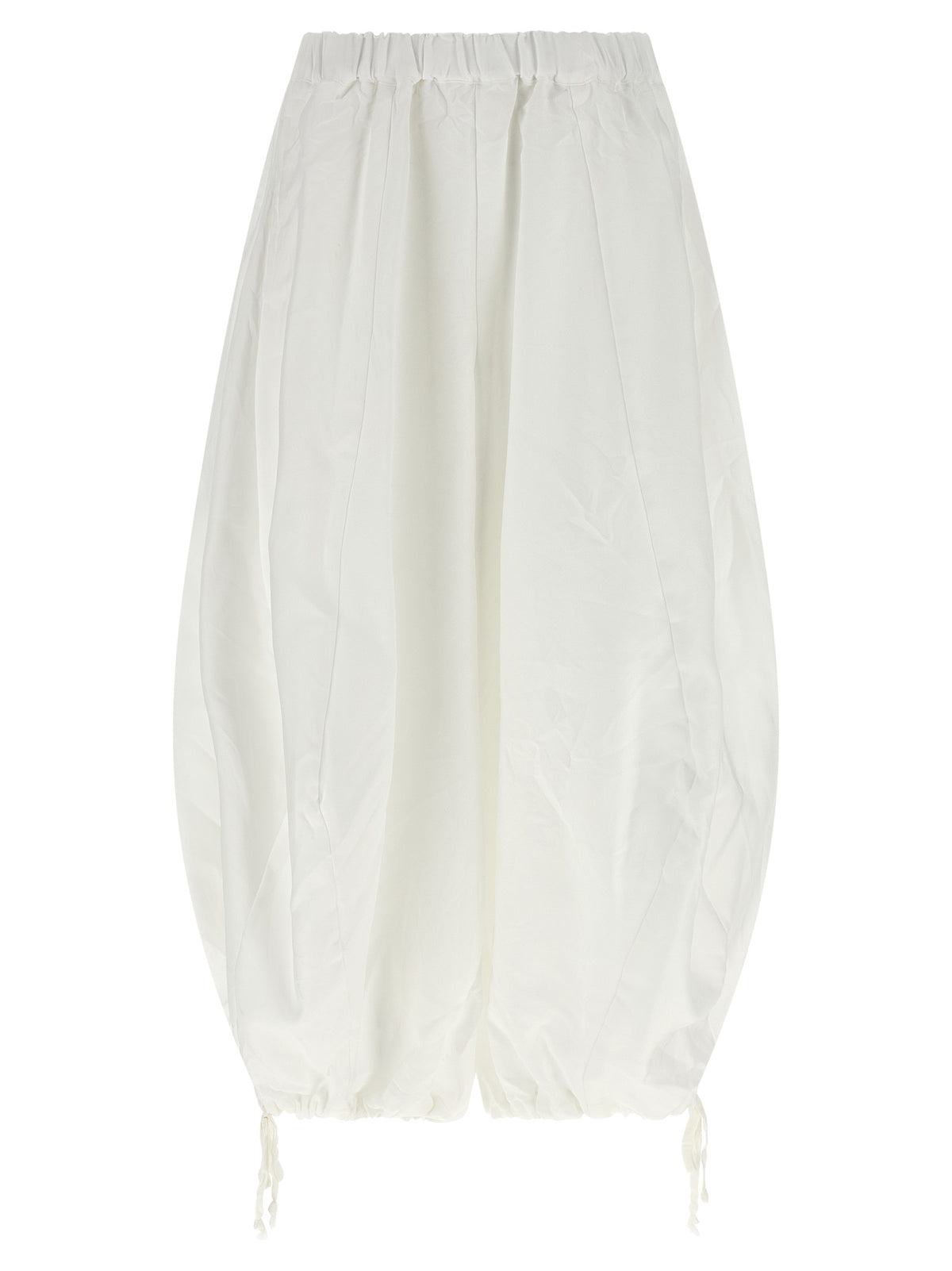 Comme Des Garçons White Crumpled Shiny Twill Casual Pants