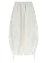 Comme Des Garçons White Crumpled Shiny Twill Casual Pants