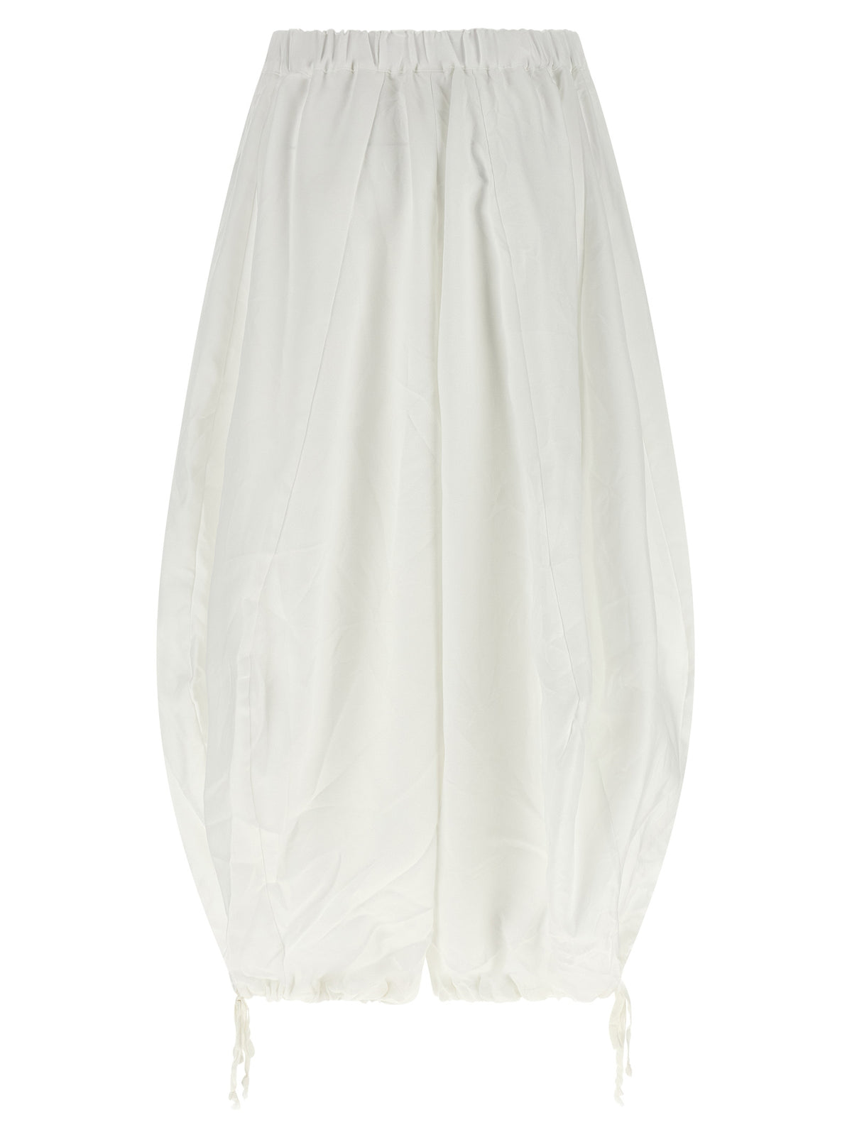 Comme Des Garçons White Crumpled Shiny Twill Casual Pants