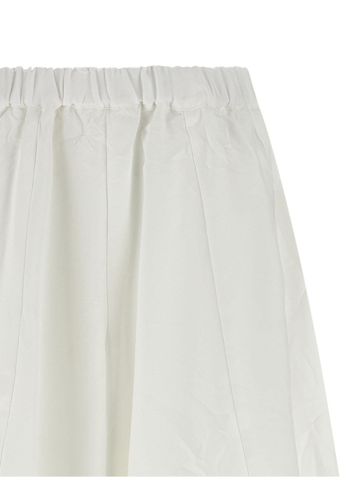 Comme Des Garçons White Crumpled Shiny Twill Casual Pants
