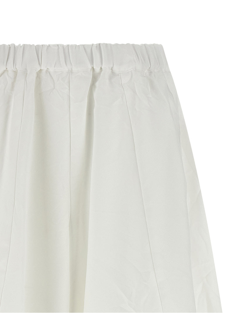 Comme Des Garçons White Crumpled Shiny Twill Casual Pants
