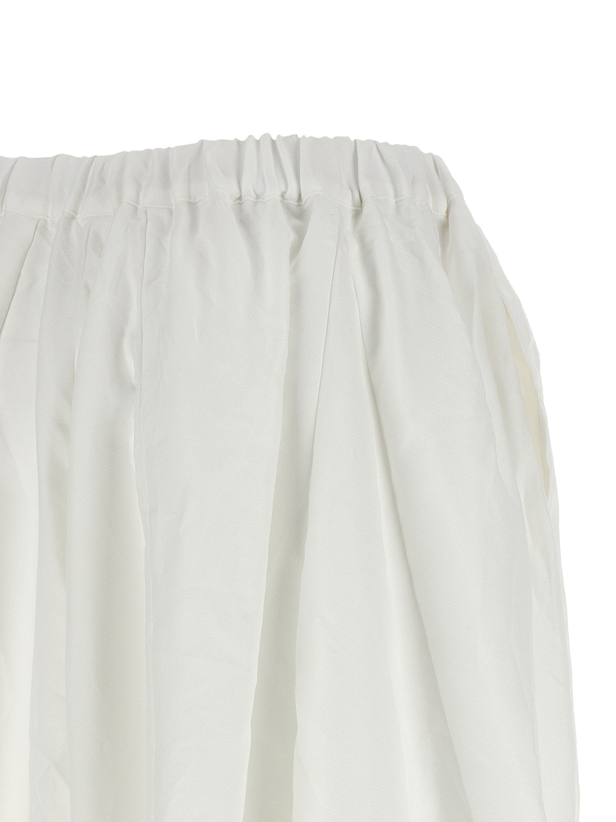 Comme Des Garçons White Crumpled Shiny Twill Casual Pants