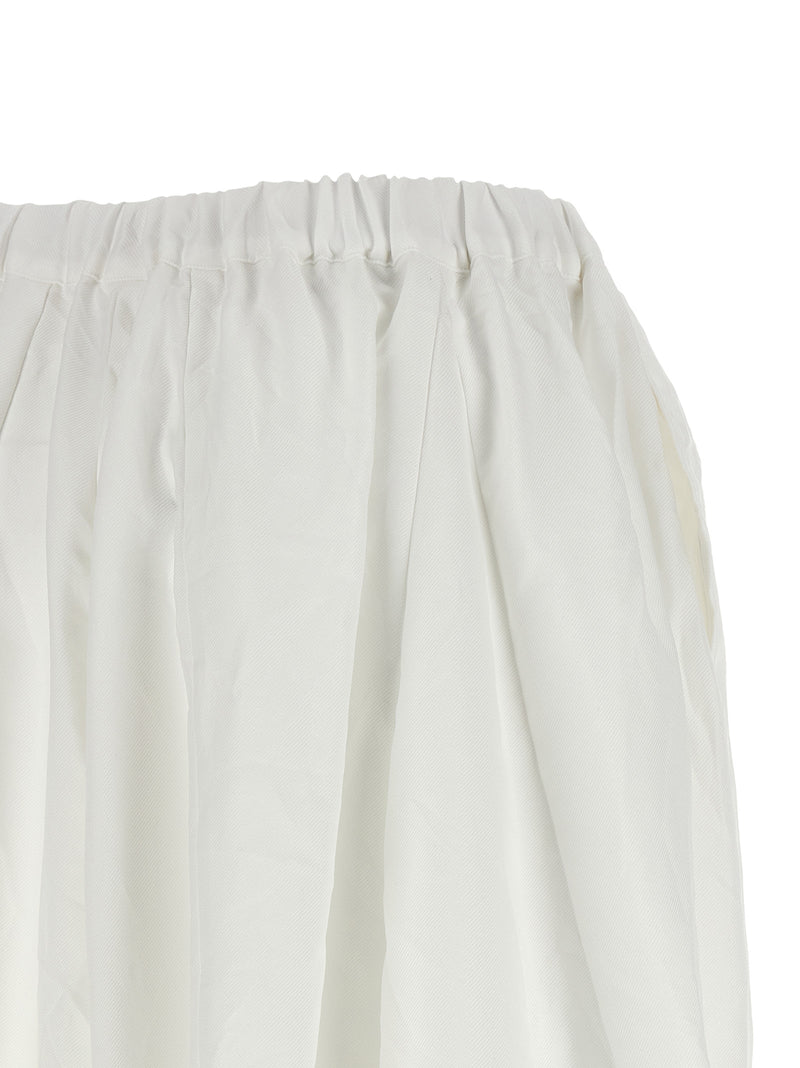 Comme Des Garçons White Crumpled Shiny Twill Casual Pants