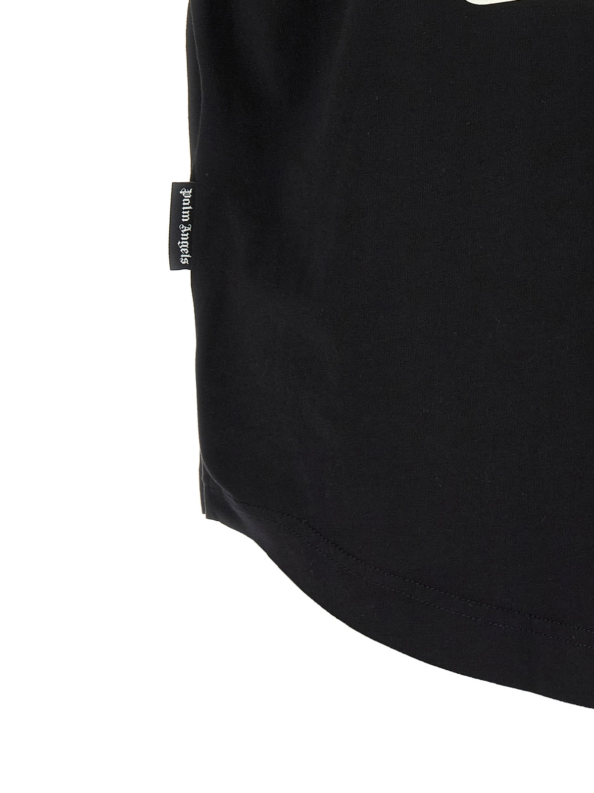 Palm Angels Black Cotton T-Shirt - I Love PA Design