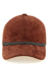 Brunello Cucinelli Red Lamb Leather Cap (Baseball Hat)