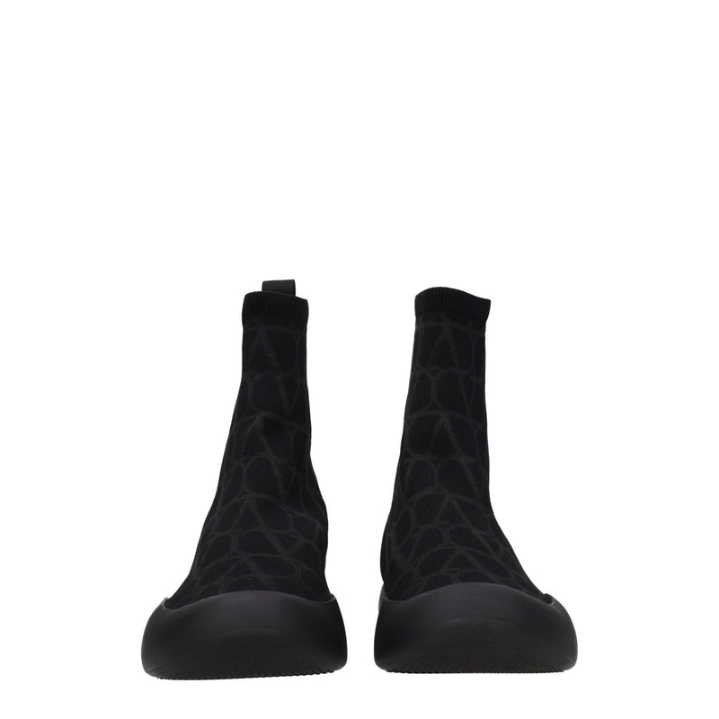 Valentino Garavani Black Fabric High Top Sneakers