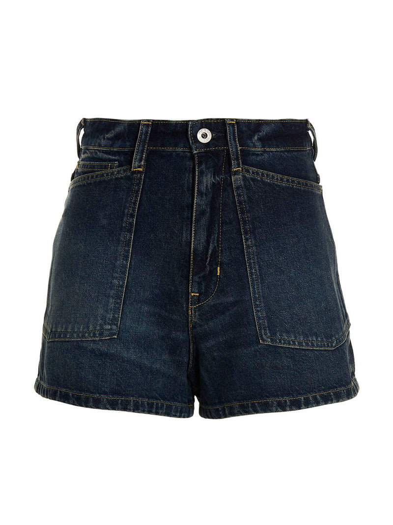 Kenzo Blue Cotton Bermuda Shorts for Women
