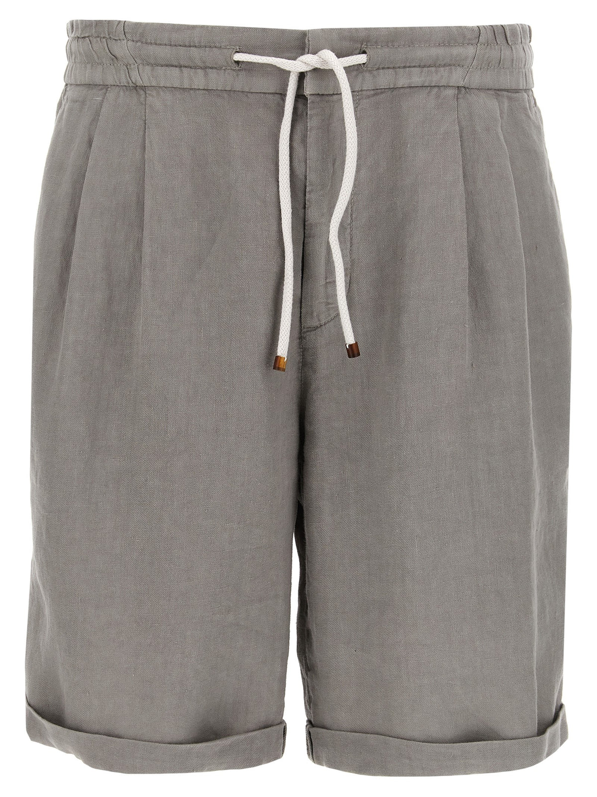 Shorts bermudas en lin gris Brunello Cucinelli