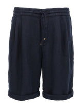 Brunello Cucinelli Blue Linen Bermuda Shorts