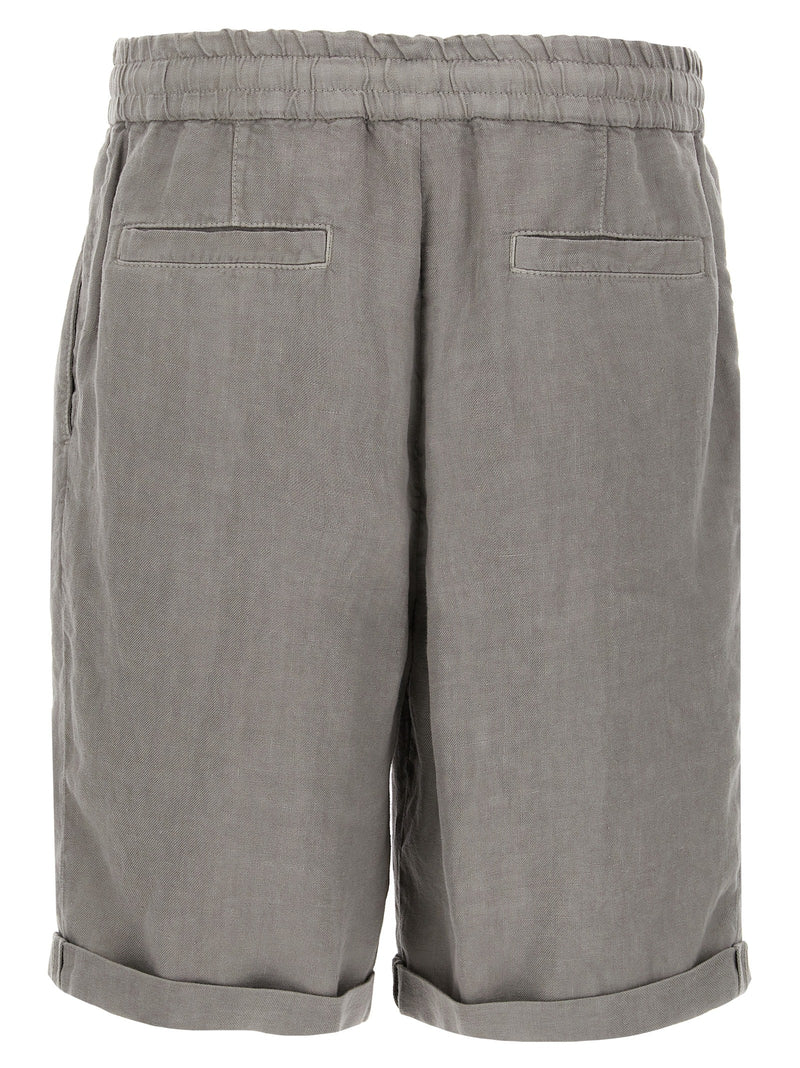 Shorts bermudas en lin gris Brunello Cucinelli
