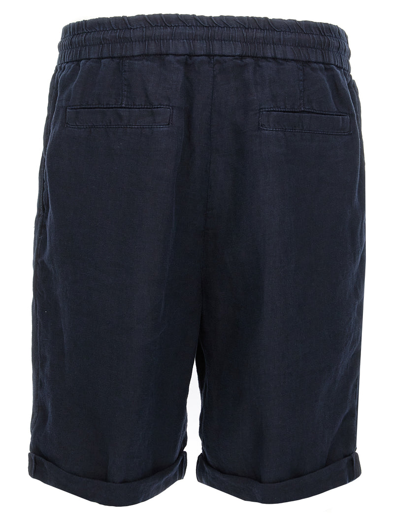 Brunello Cucinelli Bermuda en lin bleu