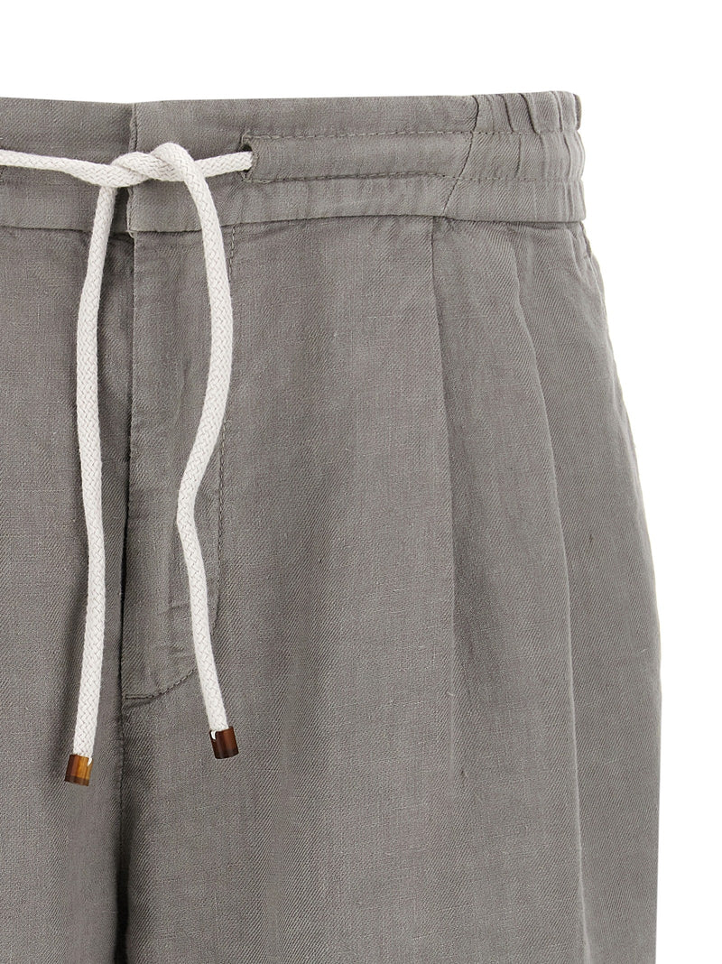 Shorts bermudas en lin gris Brunello Cucinelli