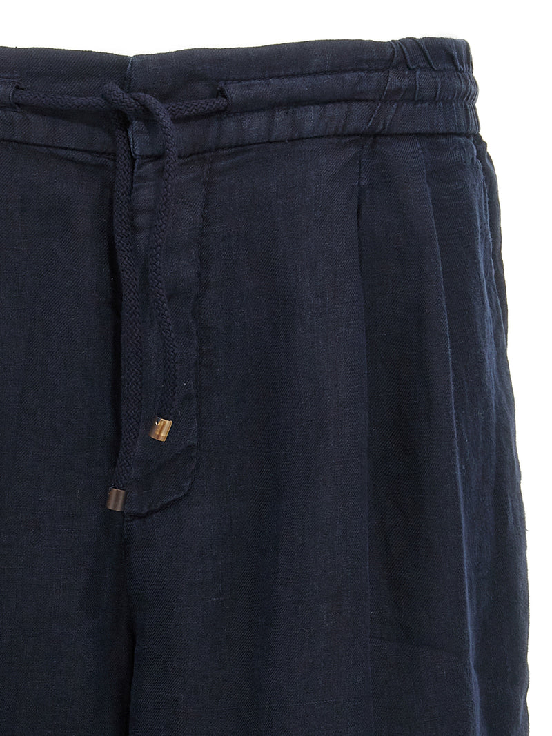 Brunello Cucinelli Bermuda en lin bleu