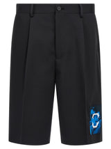 Undercover Black Polyester Bermuda Shorts