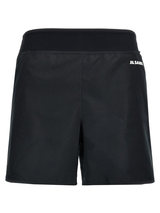 Jil Sander Black Polyester Bermuda Shorts