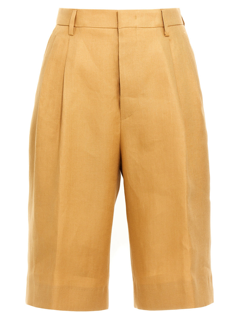 Short Bermuda Tagliatore en Lin Orange