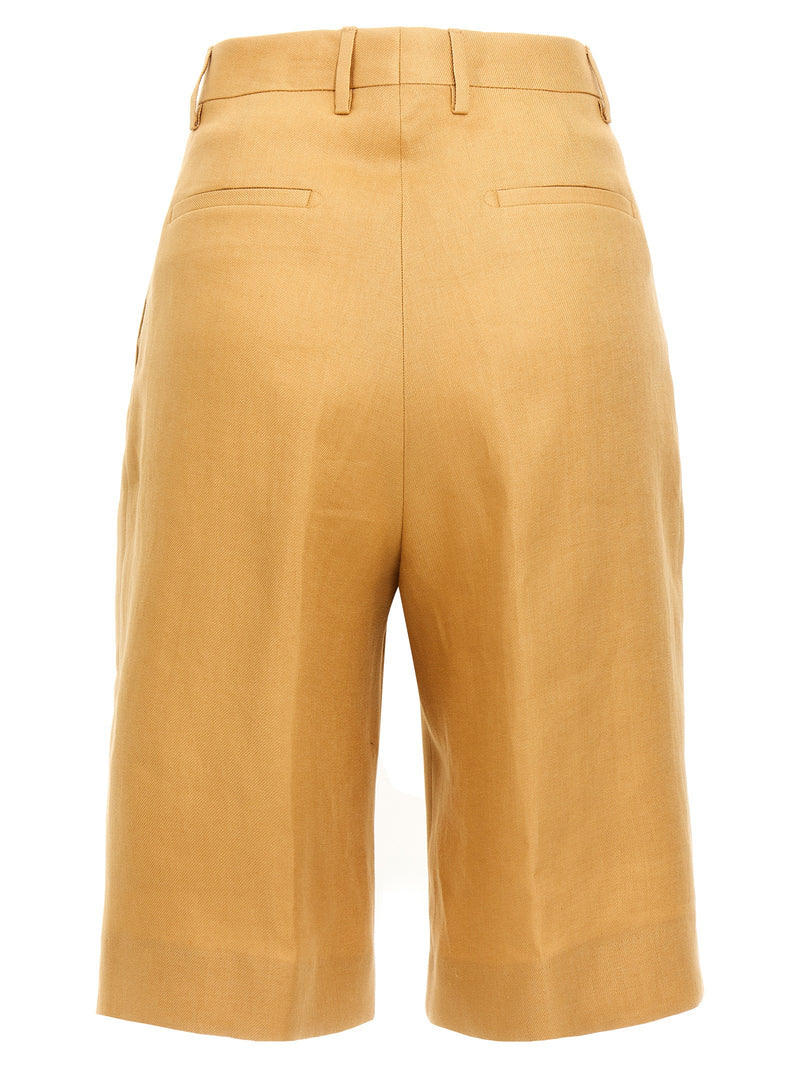 Short Bermuda Tagliatore en Lin Orange
