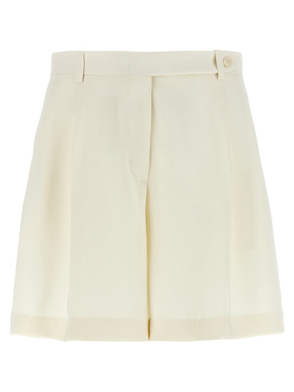 Brioni White Silk Bermuda Shorts