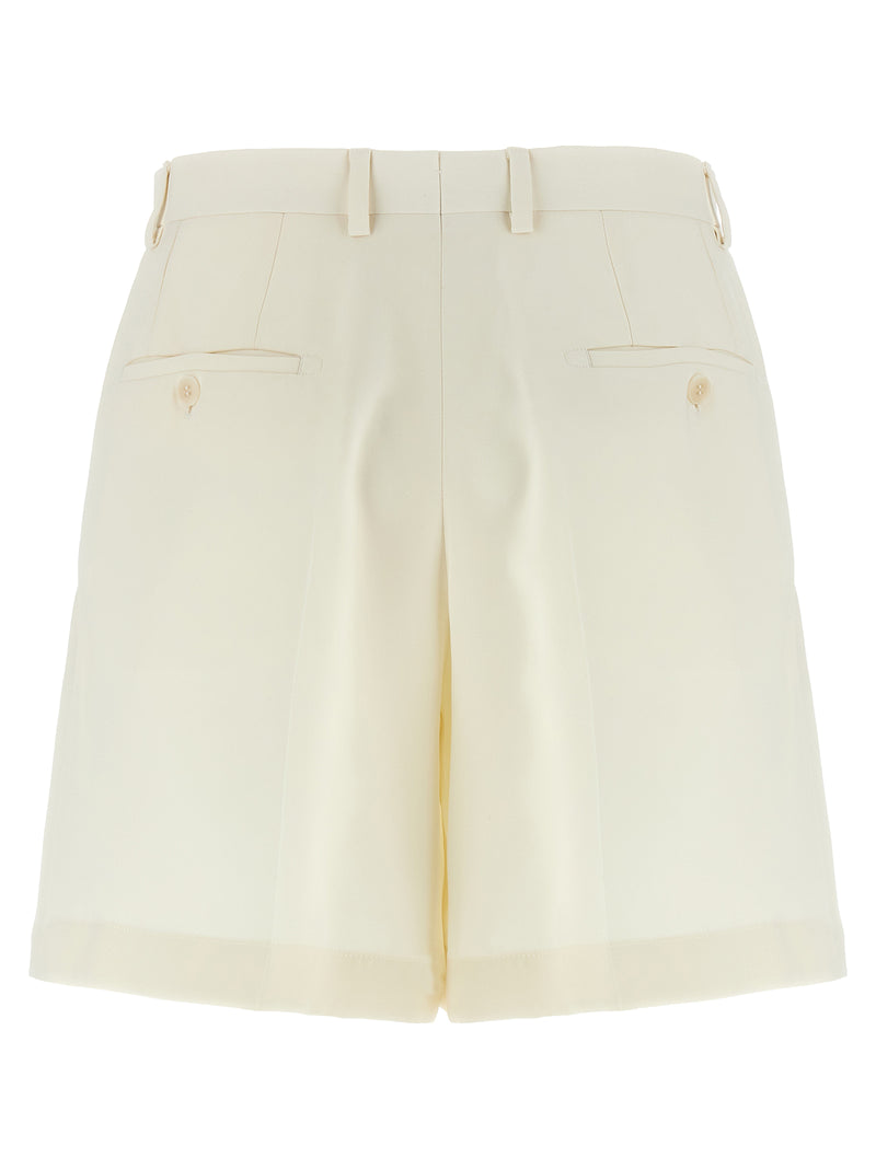 Shorts bermudas en soie blanche Brioni