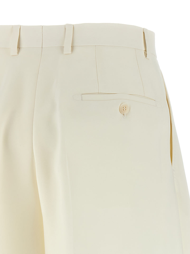 Shorts bermudas en soie blanche Brioni