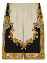 Versace Multicolor Silk Bermuda Shorts