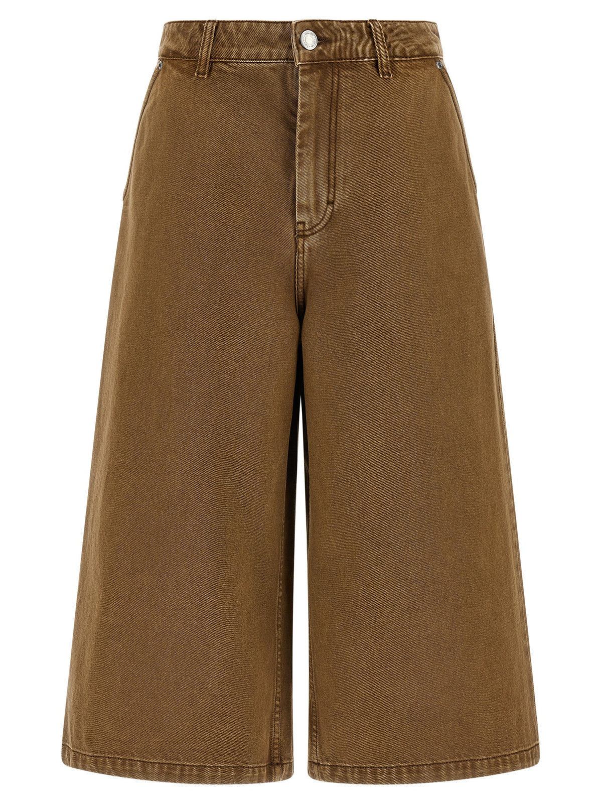 Ami Paris Brown Cotton Bermuda Shorts