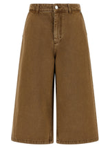 Ami Paris Brown Cotton Bermuda Shorts