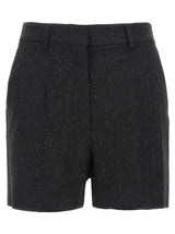 Max Mara Black Virgin Wool Bermuda Shorts