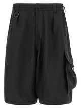 Shorts Bermuda Y-3 en polyester noir