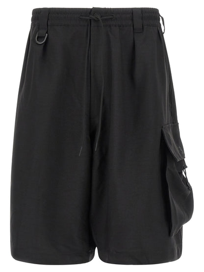Shorts Bermuda Y-3 en polyester noir