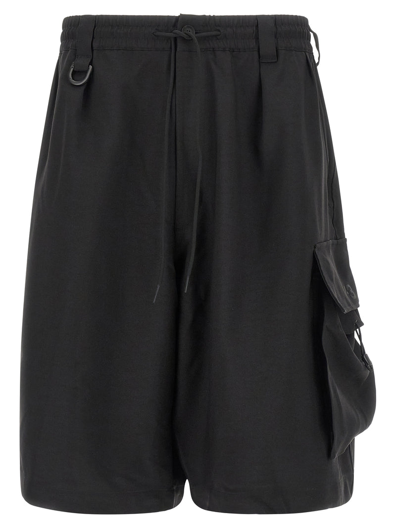 Shorts Bermuda Y-3 en polyester noir