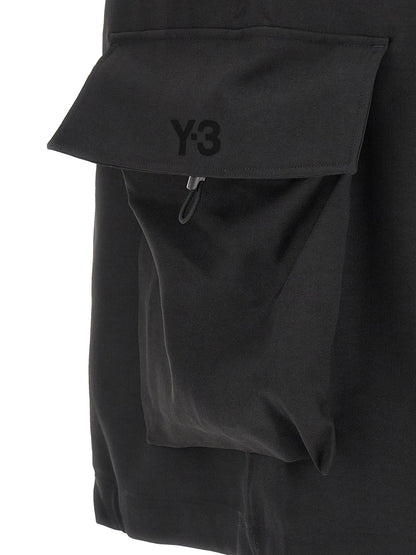 Shorts Bermuda Y-3 en polyester noir