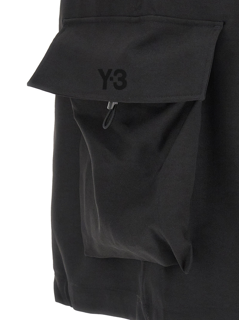 Shorts Bermuda Y-3 en polyester noir