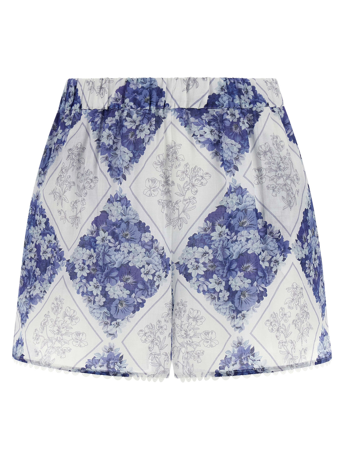 Short Twinset en cuir de raie bleu / peau de raie bermuda