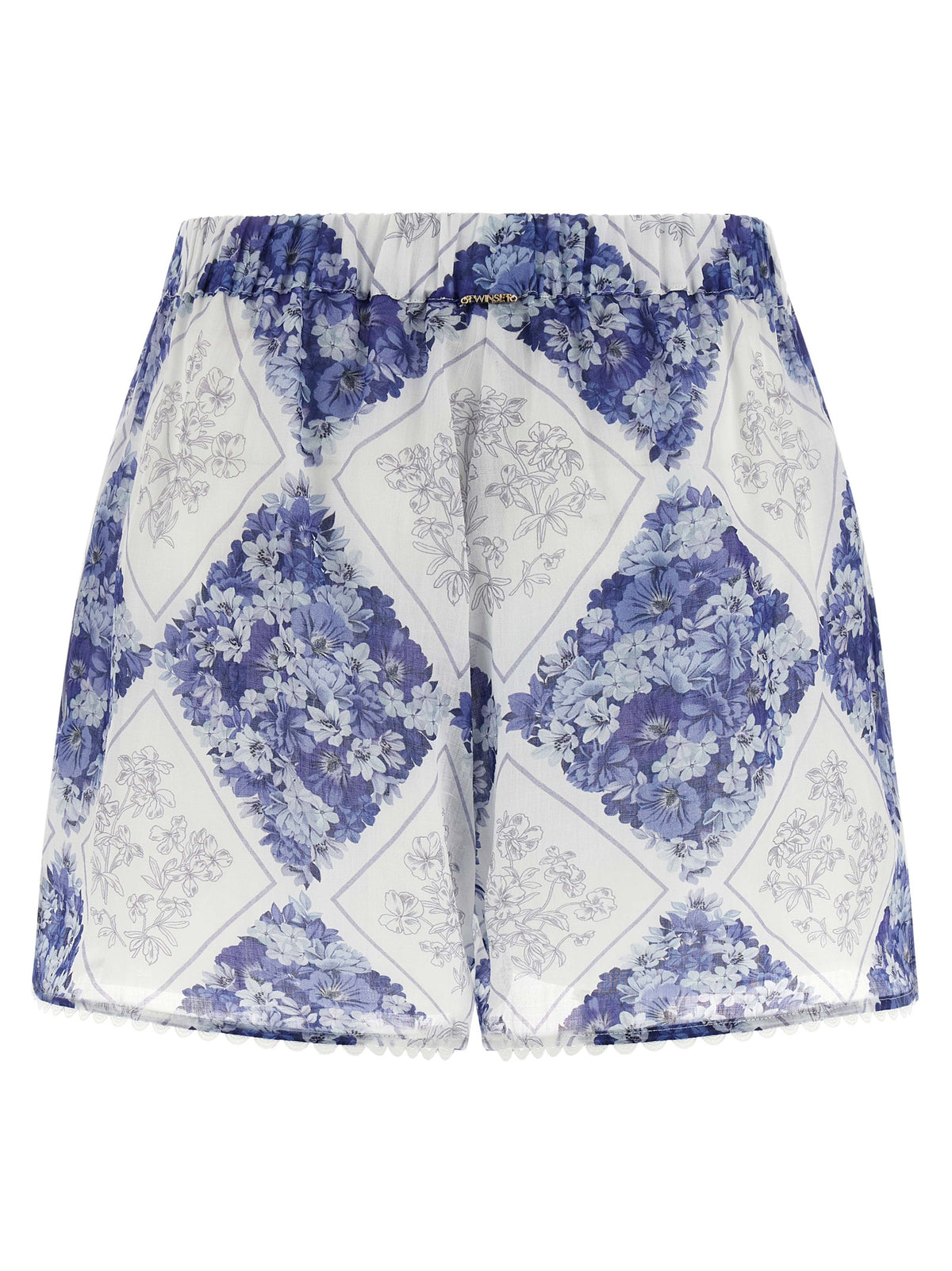 Short Twinset en cuir de raie bleu / peau de raie bermuda