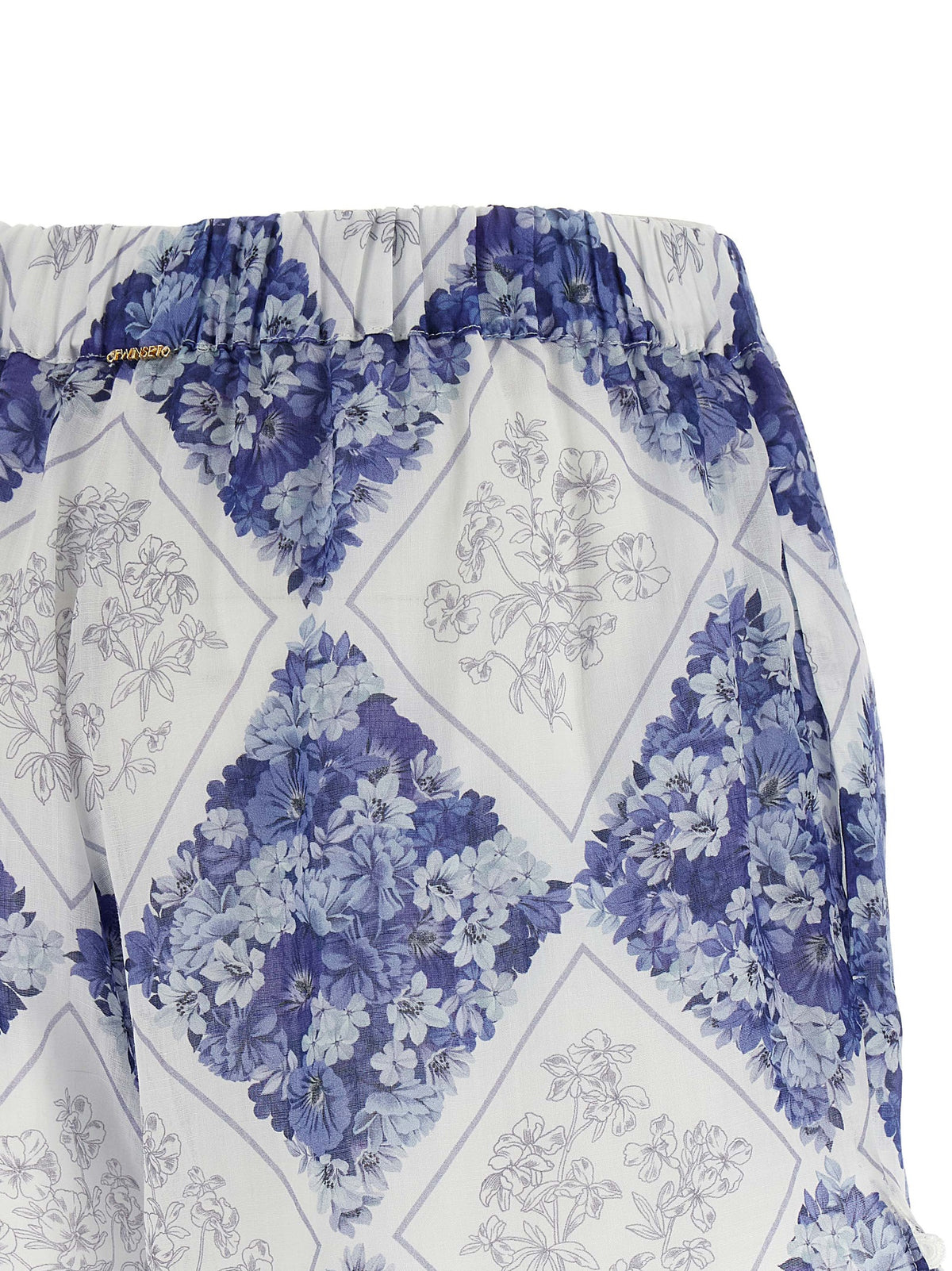 Short Twinset en cuir de raie bleu / peau de raie bermuda
