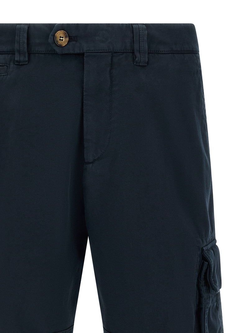 Shorts Bermudas Bleus en Coton Brunello Cucinelli