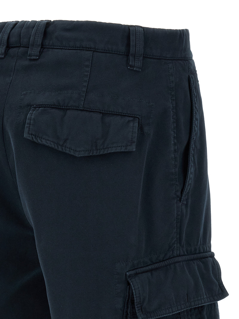 Shorts Bermudas Bleus en Coton Brunello Cucinelli