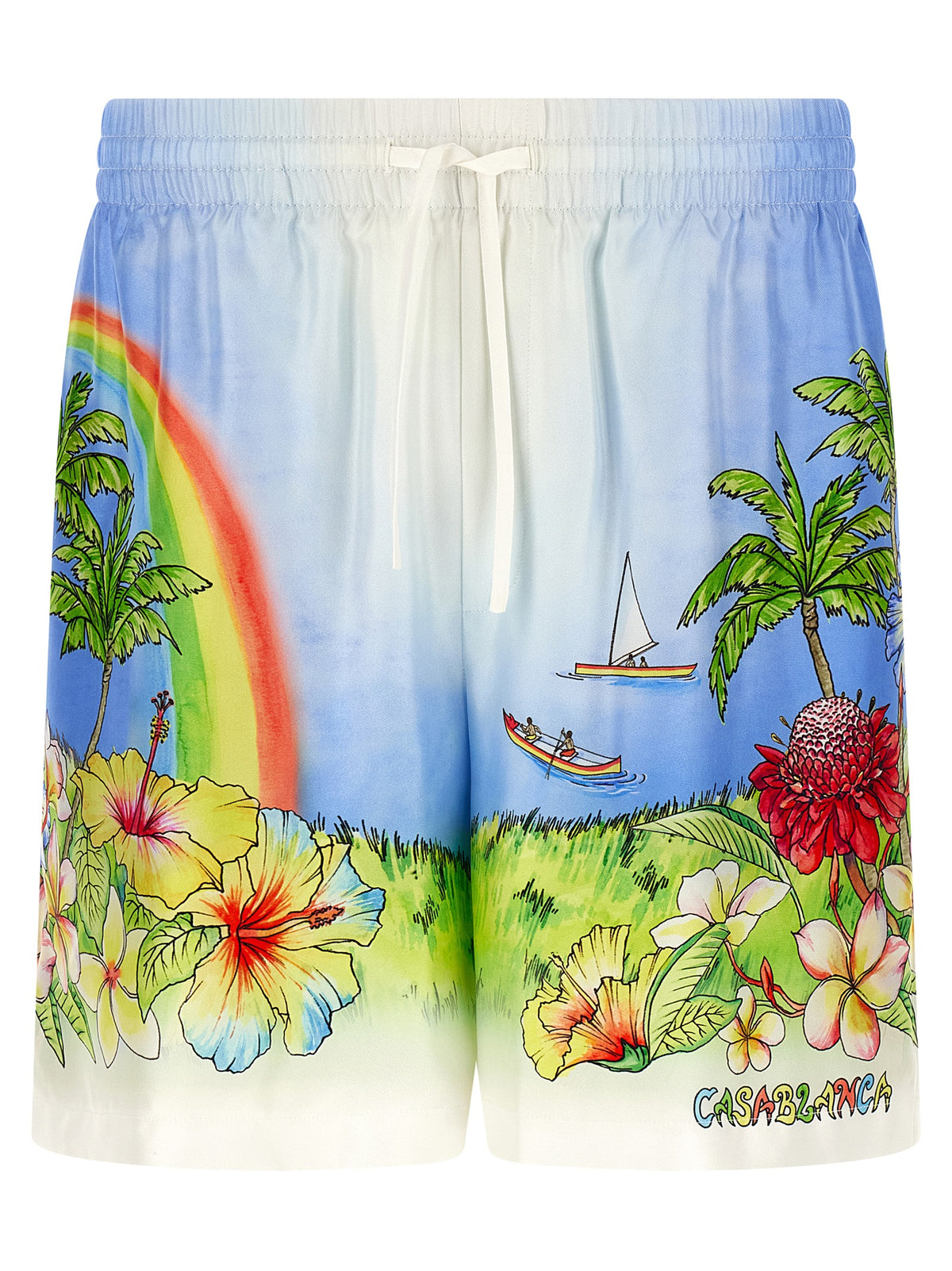 Short bermuda en soie multicolore Casablanca