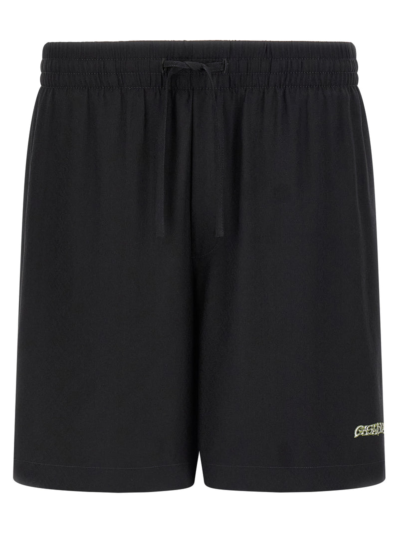 Casablanca Black Silk Bermuda Shorts