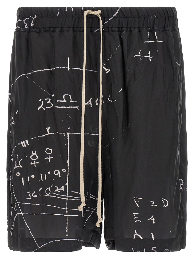 Rick Owens Bicolor Viscose Bermuda Shorts
