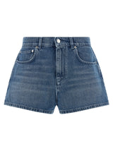 Moschino Blue Cotton Bermuda Shorts for Women