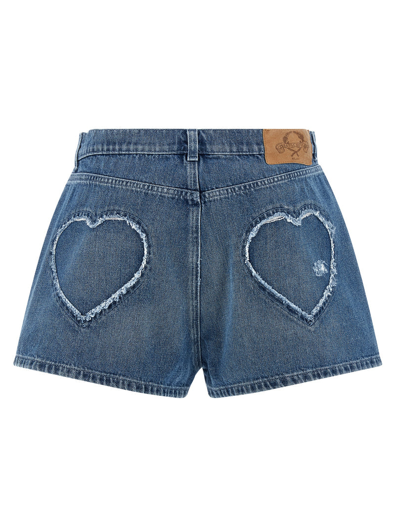 Moschino Blue Cotton Bermuda Shorts for Women