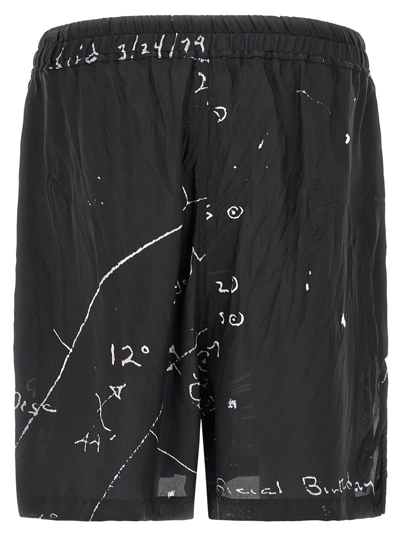 Rick Owens Bicolor Viscose Bermuda Shorts