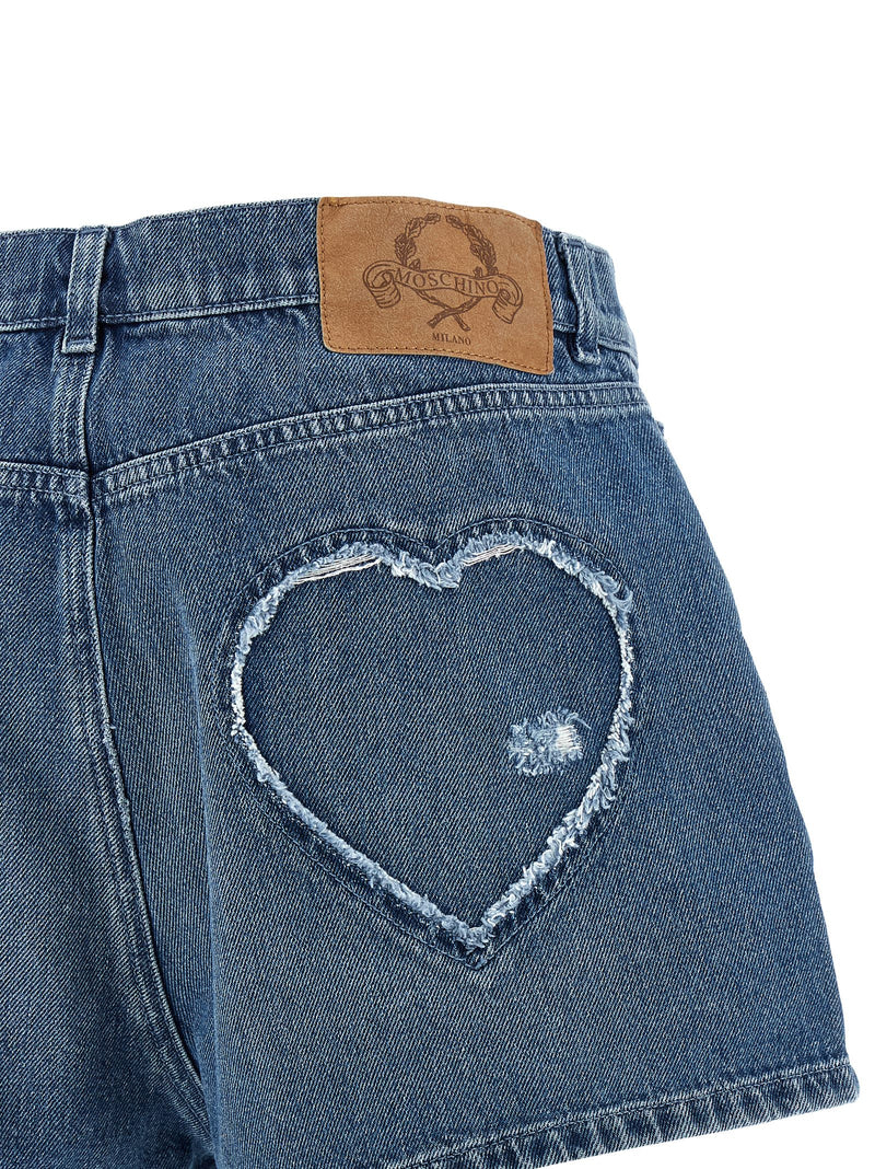 Moschino Blue Cotton Bermuda Shorts for Women