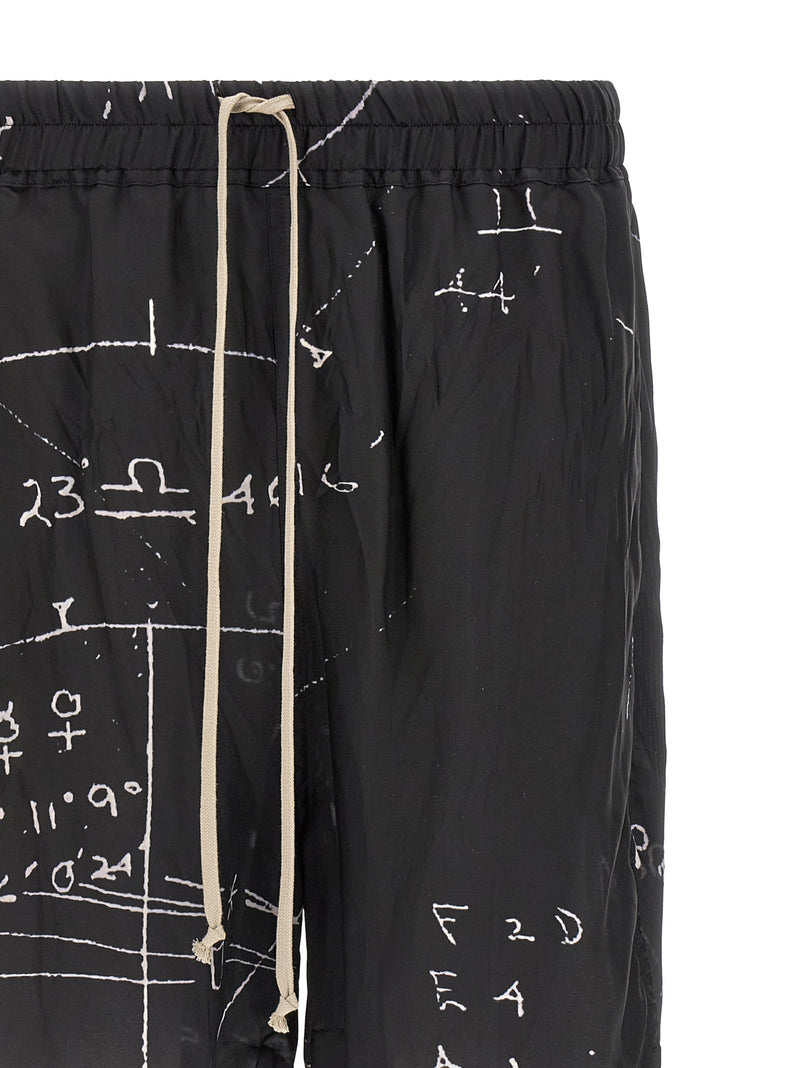 Rick Owens Bicolor Viscose Bermuda Shorts