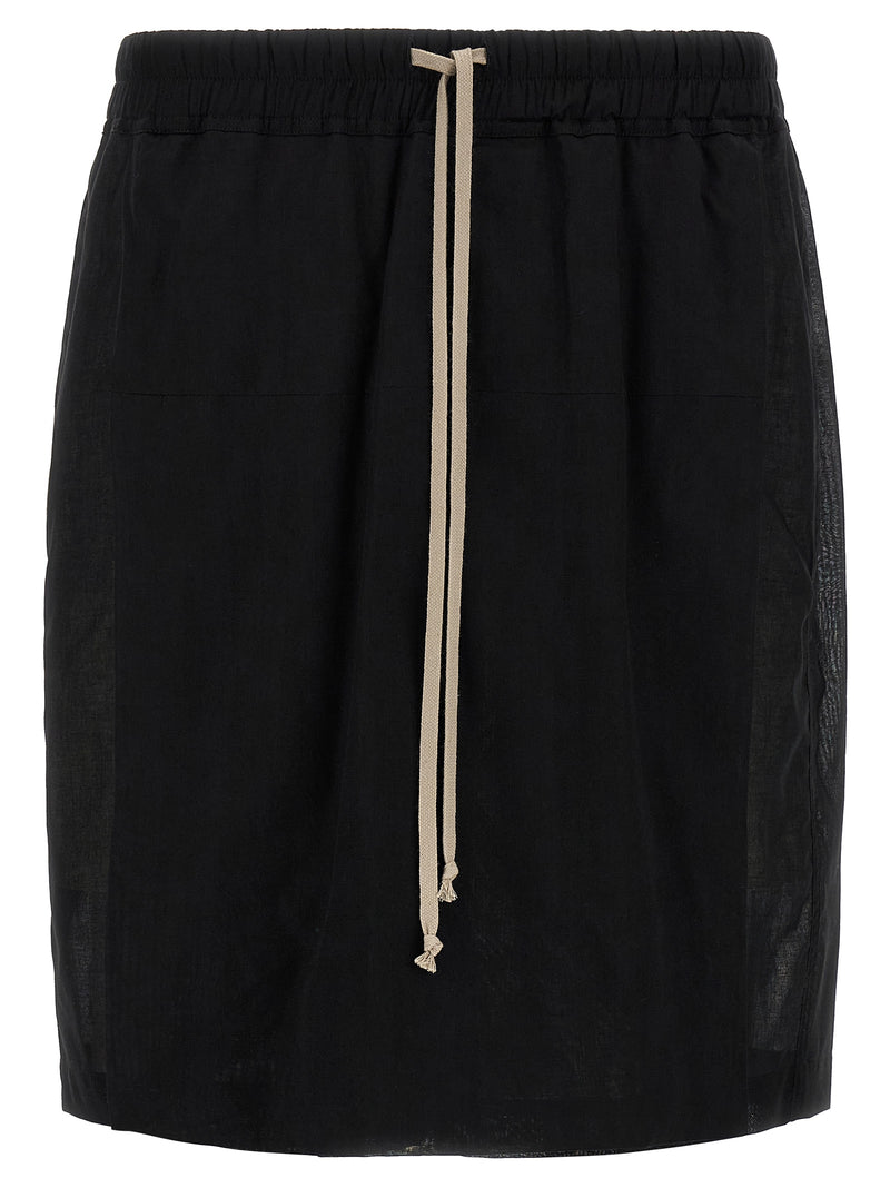 Rick Owens Black Cotton Bermuda Shorts