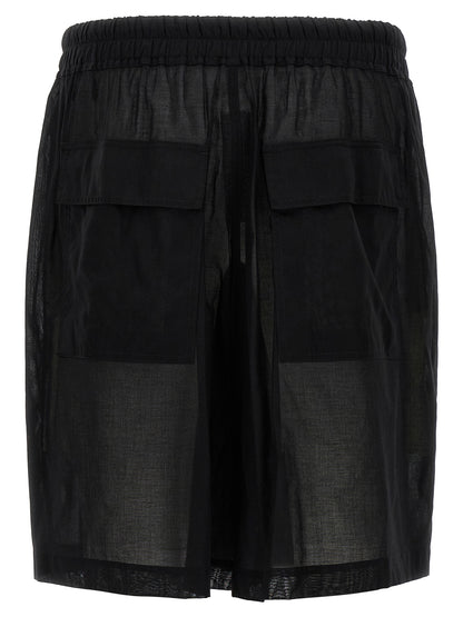 Rick Owens Black Cotton Bermuda Shorts