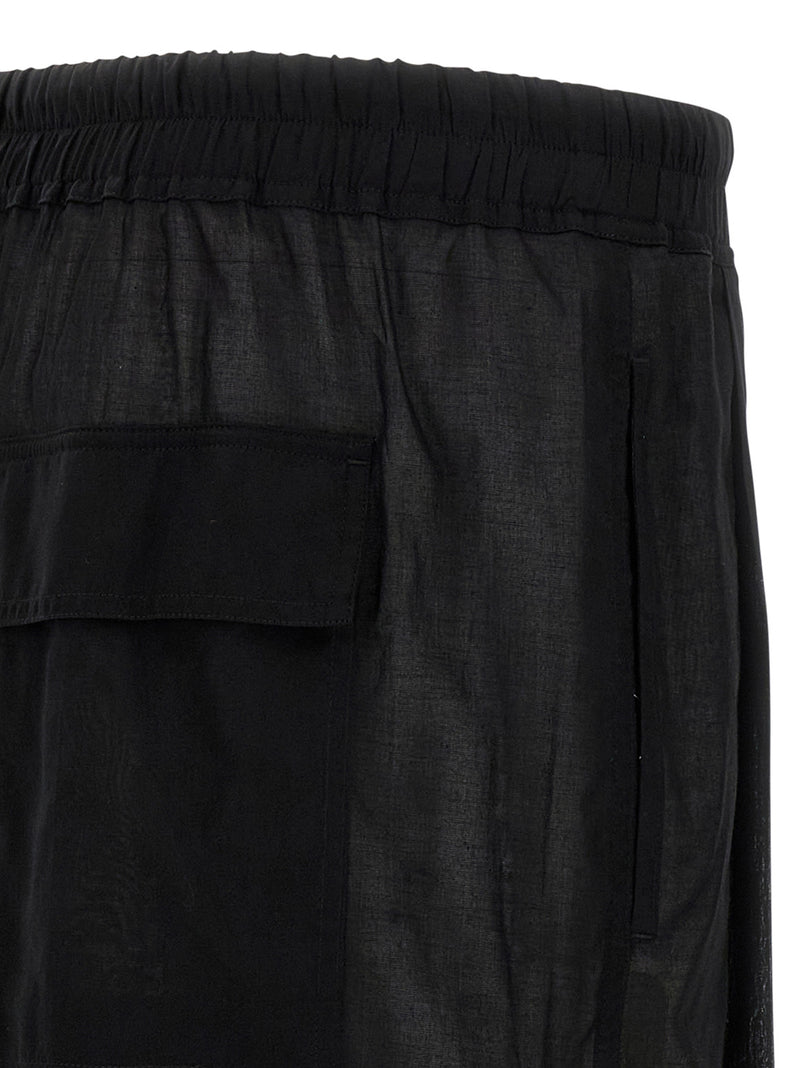 Rick Owens Black Cotton Bermuda Shorts